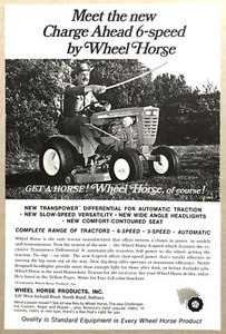 Vintage 1967 Full Page Print Advertisement - Wheel Horse - Of Course - Bild 1 von 1