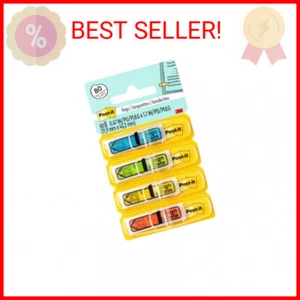 Post-it Message Flags, Sign and Date, 30/Dispenser, 4 Dispensers/Pack, .47 in Wi - Picture 1 of 2