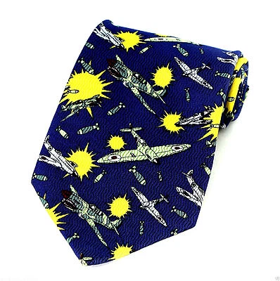 Corbata Bombs Away para hombre con cuello de seda piloto de avión combate de la Fuerza Aérea azul azabache Foto 1 de 3