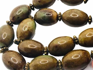Blue Moon Ceramic Focal Beads Earth Tones 20mm Qty: 13 - Picture 1 of 2
