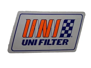 sTICKER ORIGINAL UNI FILTER NEON ORANGE RACING FLAG VTG NOS RARE DESIGN neocurio - Picture 1 of 4