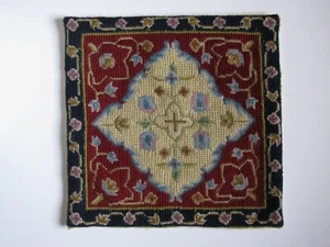 Needlepoint 100% Wool Southwestern Tribal Throw Pillow Zip Cover 16" x 16" - Picture 1 of 4