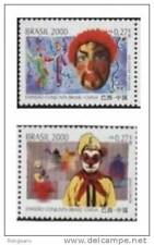 2000 BRAZIL JOINT WITH CHINA Puppets and Masks 2V STAMP 