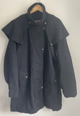 Kakadu Traders Australia Mens XL Black Drover Coat Duster Gray - Silver Tan - Image 1 of 4