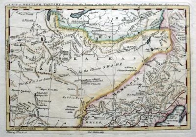 MAPA ANTIGUO GENUINO CHINA MONGOLIA TARTARY BEIJING POR THOMAS KITCHIN c1753 Foto 1 de 4