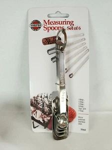 NUEVAS cucharas medidoras de acero inoxidable Norpro, conjunto de 6 espejos pulidos - Imagen 1 de 4