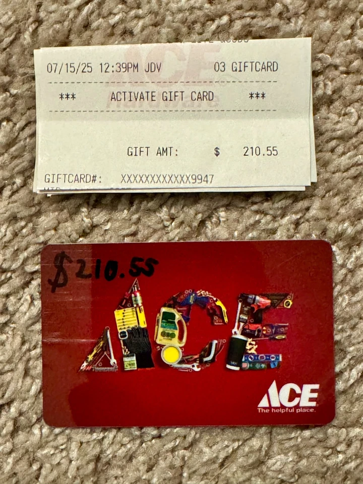 Ace Hardware Gift Card $210.55 - Image 1 of 1