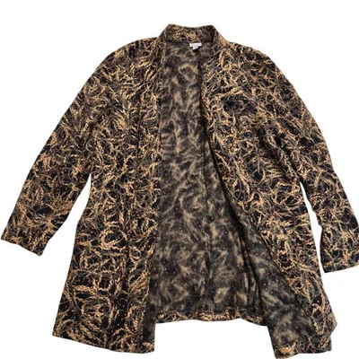 J. Jill Woven Fiber Open Front Long Jacket Sz XL Art-to-Wear Lagenlook  - Image 1 of 4