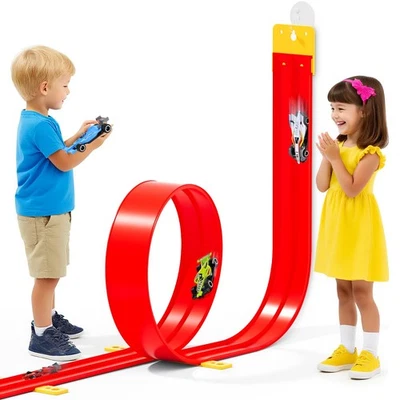 13 Ft Flexible Race Car Track Compatible with Hot Wheels and Diecast 1:64th C... - Image 1 of 4