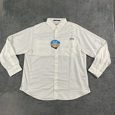 Columbia Shirt Mens XL Tamiami Performance White Omni-Shade Button Up New - Image 1 of 4
