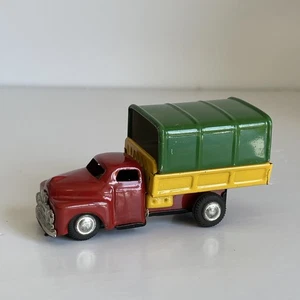 Raro juguete japonés de hojalata de los años 50 plataforma plana con techo de carga camión de fricción - Imagen 1 de 9