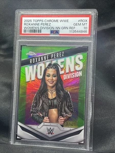 🔥ROXANNE PEREZ PSA 10🔥2025 TOPPS CHROME WWE WOMENS DIVISION GREEN 82/99 - Picture 1 of 3
