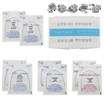 Dental Self Ligating Brackets Orthodontic Copper Niti Arch Wires Roth 022 345 - Image 1 of 4