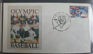 Lote de 3 cubiertas de primer día de béisbol olímpico 1992 - Imagen 1 de 3
