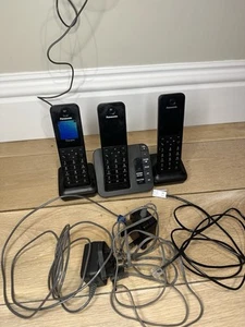 Panasonic KX-TGC220E Cordless Home Phone Answer Machine Quad 4 Handsets, Black - Photo 1/8