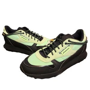 Reebok x Pleasures Classic Leather Trail Neon Mint Men's 9.5 NWOB H06244 - Picture 1 of 12