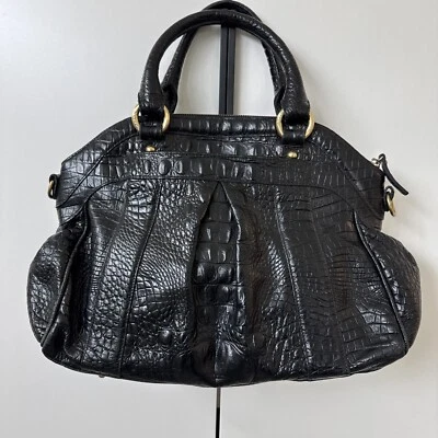 Сумка Brahmin модель Louise Rose in Twilight черная кожа аллигатор крокодил - Изображение 1 из 4