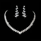 Bridal Necklace Earring Set Womens Crystal Jewelry Set Stylish Alloy Delicate Fy