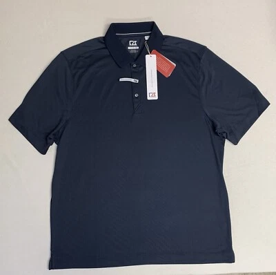 Cutter & Buck Golf Polo Shirt Mens XL Blue DryTec UPF 50+ Stretch BECK Logo NWT - Image 1 of 4