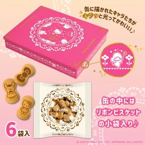 SANRIO Pink Canned Ribbon MILK Biscuit 15g✖️6 JAPAN  with Can Case - Picture 1 of 4