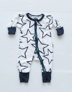 Bonds Newborn Wondersuit Romper Bodysuit White and Black Stars Size 0000 - Picture 1 of 3