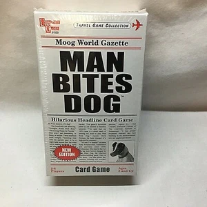 University Games Corp (2016) MAN BITES DOG Hilarious Headline Card Game NEW - Picture 1 of 3