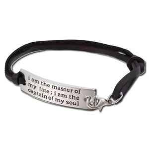 Bracelet I Am The Master Of My Fate I Am The Captain Of My Soul Worded Jewellery - Picture 1 of 14
