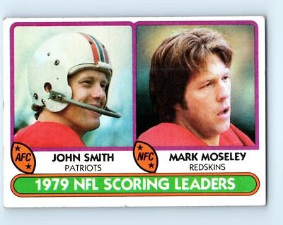 1980 Topps #334 1979 Scoring Leaders - John Smith / Mark Moseley - Image 1 of 2