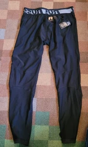 Russell Fresh Force Solid Black High Rise RS Leggings Size L 10-12 Boys  - Picture 1 of 6
