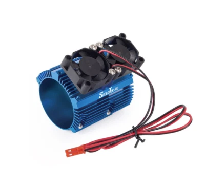 SpeedTek RC 43mm Aluminum Motor Mount Heat Sink w/ Twin Fans (Blue) - Image 1 of 2