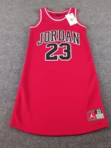 JORDAN GIRLS GYM RED WITH BLACK JERSEY DRESS MEDIUM - Picture 1 of 6