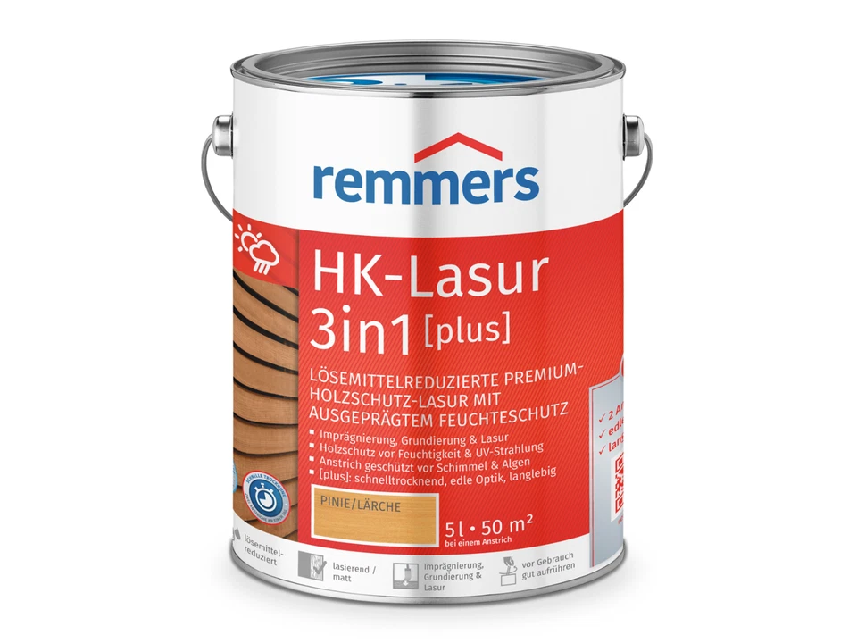 Remmers HK Lasur 3in1 [plus] 5 Liter Holzlasur Holzschutz vom Fachhändler! - Bild 1 von 1