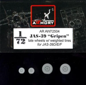 Armory Models 1/72 SAAB JAS-39 GRIPEN LATE WEIGHTED WHEELS Resin Set - Picture 1 of 2