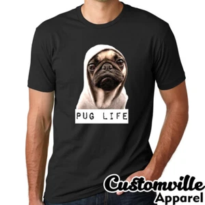 🔥 Pug Life Unisex Shirt. Funny Pug wearing Hoodie pugs puppy dog Hipster pet - Picture 1 of 16