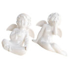 White Ceramic Angel Figurine TV Stand Decor-