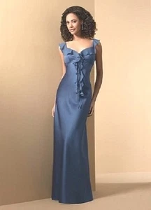 VESTIDO DE GRADUACIÓN ALFRED ANGELO 6549 AZUL ÍNDIGO 12 DAMA DE HONOR FORMAL EVENTO SOCIAL - Imagen 1 de 6