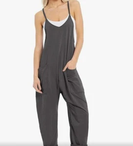 Women's Summer Jumpsuit Dungarees Casual Loose Playsuit Overalls Trousers Tops - Picture 1 of 3