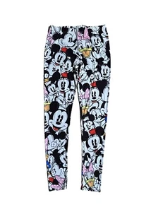 Disney Parks L Girl’s Leggings Poly Spandex Cartoon Faces Lightweight Stretch - Picture 1 of 6