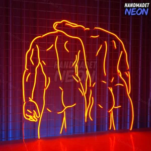 Schwules Paar umarmt LED Schild sexy LED-Leuchten - 23 Zoll Größe - Bild 1 von 4