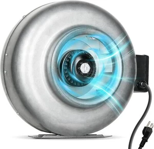 8-Inch 750 CFM Inline Duct Fan for Basement/Grow Tent Ventilation Silver - Picture 1 of 8