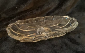 Vintage Heavy Clear Glass Banana Split Ice Cream Sundae Boat Dish - Picture 1 of 3
