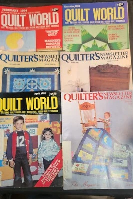 Quilt World & Quilters News Magazines Uncut Patterns 1980's Mixed Lot Of 6 Vtg - Image 1 of 4