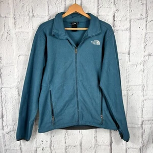 The North Face Jacket Mens Size Medium Teal Logo Full Zip Fleece W27 - Picture 1 of 10