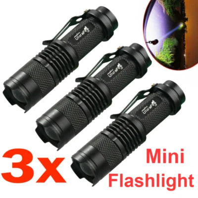 MARKENLOS 3PCS Mini Ultrafire Taschenlampe LED Lampenlicht Wasserdicht Feld Taktische