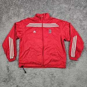 VINTAGE Boston Red Sox Jacket Mens Large L Red Adidas 2004 World Series MLB - Picture 1 of 13