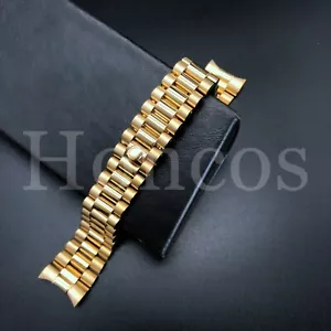 PRESIDENT YELLOW GOLD WATCH BAND BRACELET FITS FOR ROLEX DATEJUST 20MM STAINLESS - Picture 1 of 4