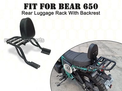 "Black Rear Luggage Rack with Backrest" for Royal Enfield Bear 650 - Image 1 of 4