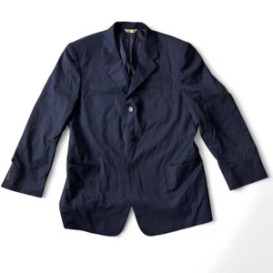 Men's Donna Karan Signature navy Blue 100% Wool Suit Jacket Size 43/36  - Picture 1 of 6