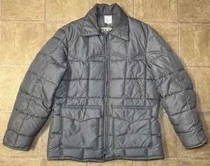 Vintage Walls Blizzard Pruf Insulated Western Puffer Jacket Mens Medium Gray USA - Picture 1 of 10