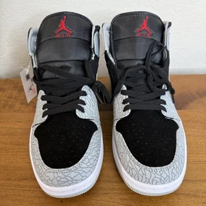 NUOVO Nike Air Jordan 1 Mid SE "Elephant Print" Nero Rosso DM1200-016 Uomo Taglia 12 - Foto 1 di 8